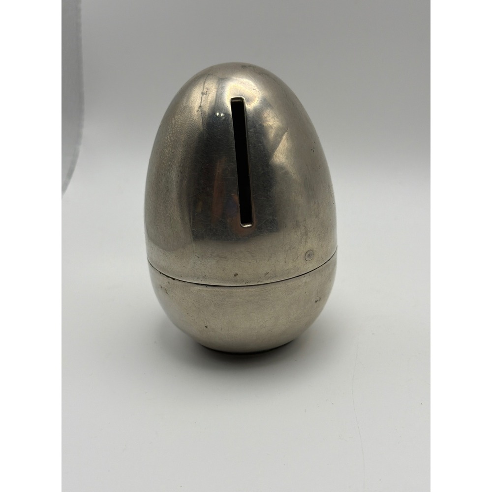 Vintage Daly Bank & Trust Co Anaconda Montana Metal Egg Coin Bank Serial 1774